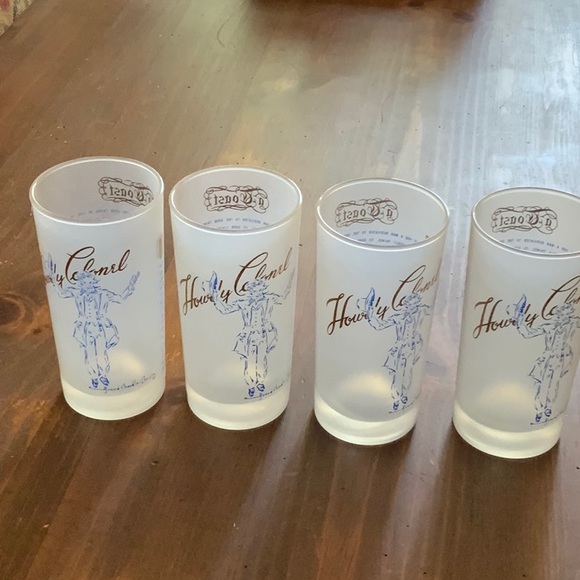 Howdy Colonel set of 4 Vintage Mid Century Glasses - Picture 3 of 8